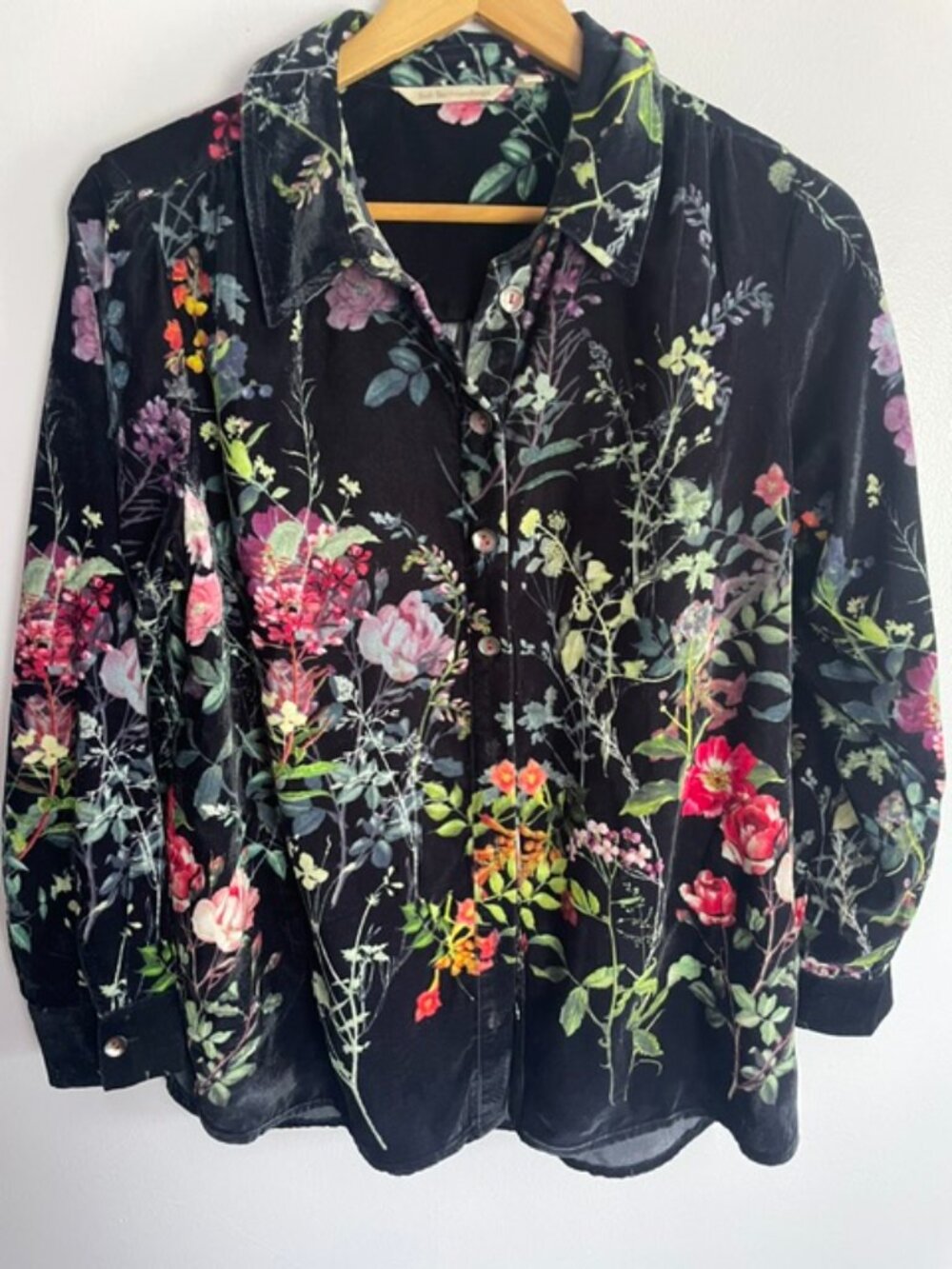 Soft Surroundings, Jardim Floral Button-Down Shirt, Size Medium